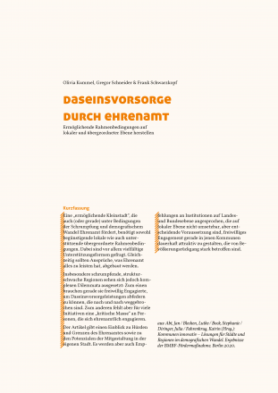 Daseinsvorsorge durch Ehrenamt
