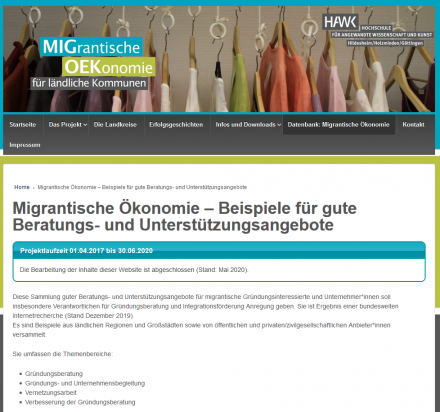 Beispiele guter Beratungs- und Unterstützungsangebote der migrantischen Ökonomie