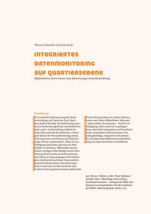 Integriertes Datenmonitoring auf Quartiersebene Integriertes Datenmonitoring auf Quartiersebene