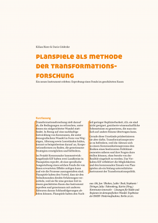 Planspiele als Methode der Transformationsforschung