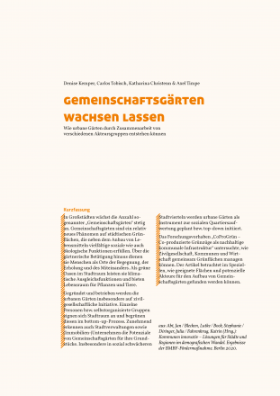 Gemeinschaftsgärten wachsen lassen